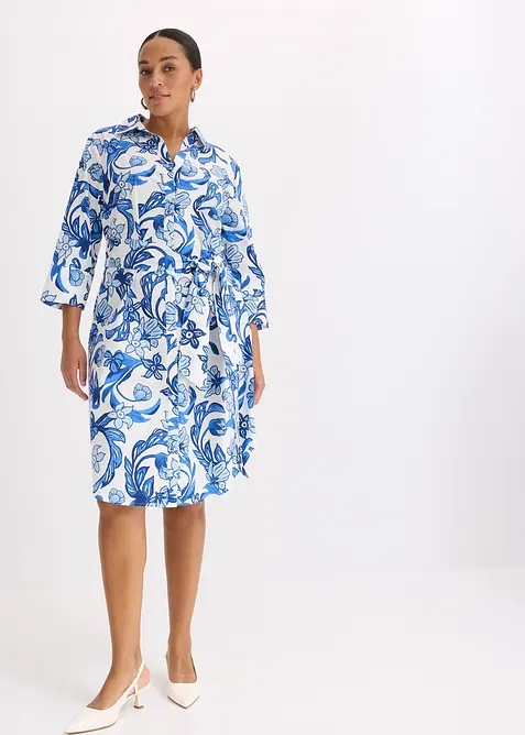 Skjortekjole i bomullsmiks, bonprix