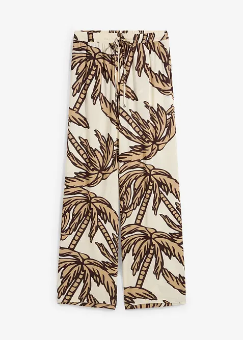 Bukse i lett viskose med vide ben, bonprix