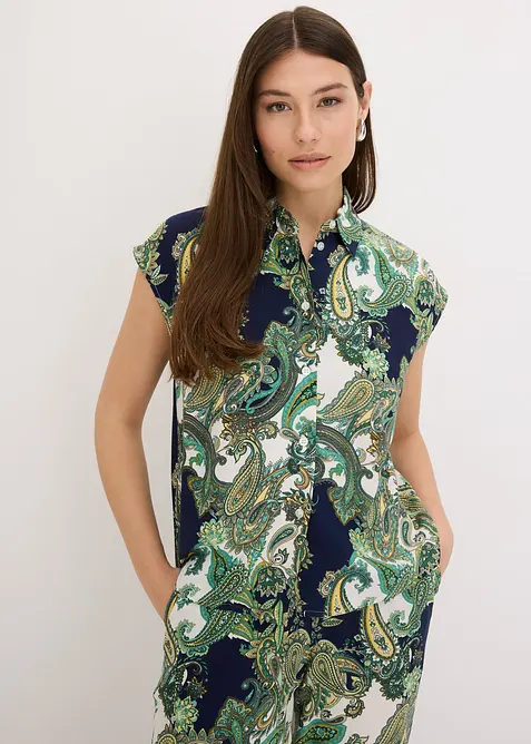 M&oslash;nstret bluse i lett viskose, bonprix