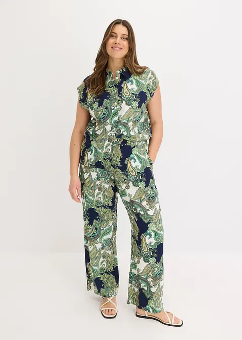 M&oslash;nstret bluse i lett viskose, bonprix