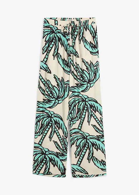 Bukse i lett viskose med vide ben, bonprix