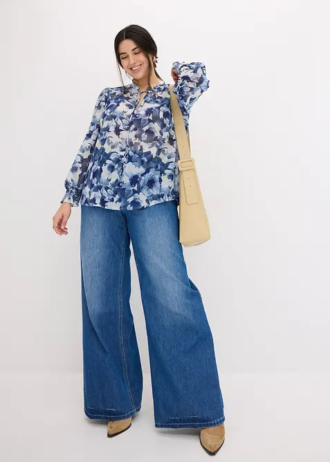 M&oslash;nstret chiffonbluse, bonprix