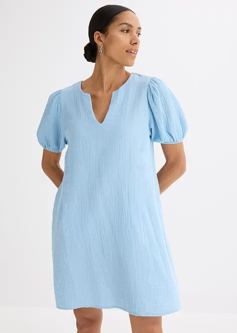 Kort kjole av musselin, bonprix