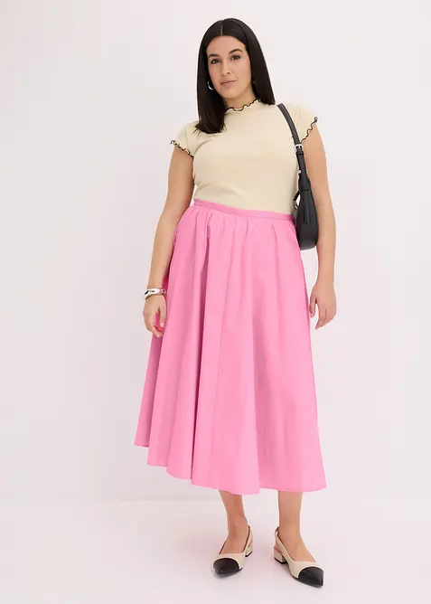 Midiskj&oslash;rt i elastisk bomullsmiks, bonprix