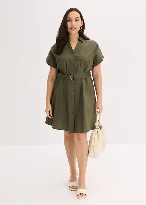 Skjortekjole i 100% bomull, bonprix