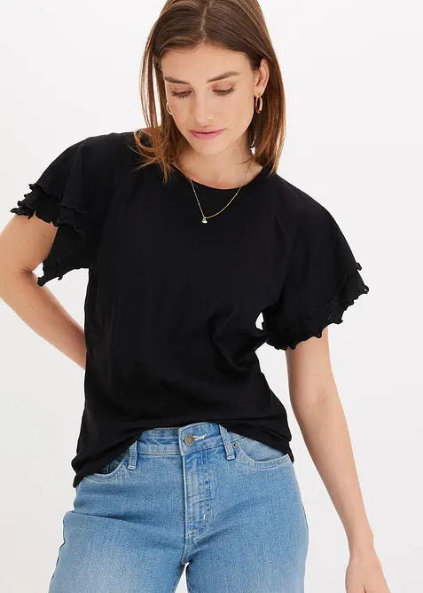 Topp med korte, vide ermer, bonprix