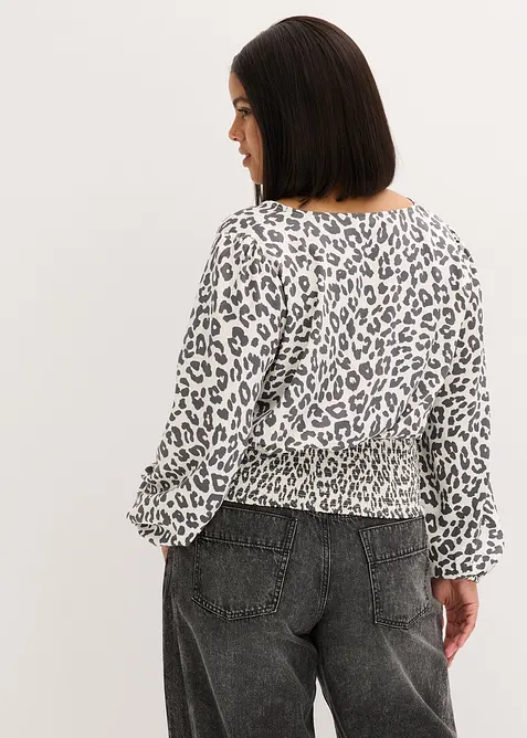 Bluse med rynking, bonprix
