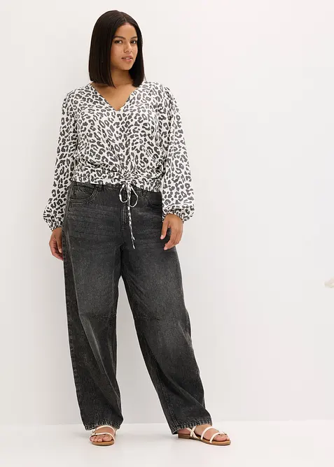 Bluse med rynking, bonprix