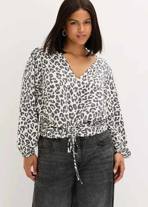 Bluse med rynking, bonprix