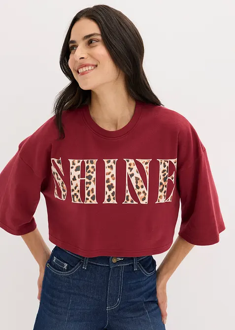 Kort T-skjorte i 100% &oslash;kologisk bomull, bonprix