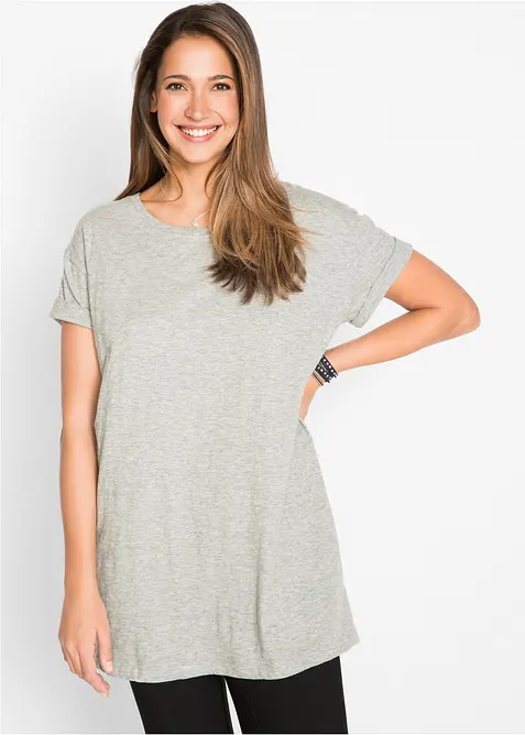 Boxy, lang topp med korte ermer, bonprix