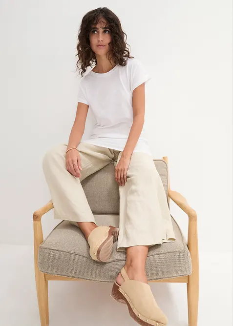 Boxy, lang topp med korte ermer, bonprix