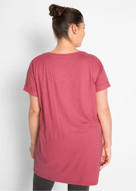 Boxy, lang topp med korte ermer, bonprix