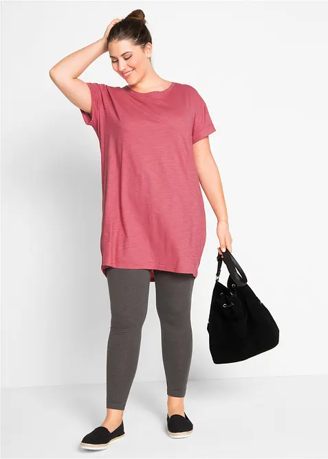 Boxy, lang topp med korte ermer, bonprix