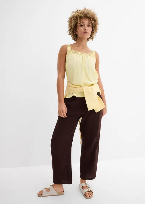 Ledig topp av blonde med stropper, bonprix