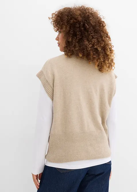 Oversized, strikket vest, bonprix
