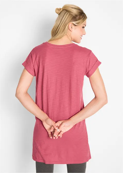 Boxy, lang topp med korte ermer, bonprix