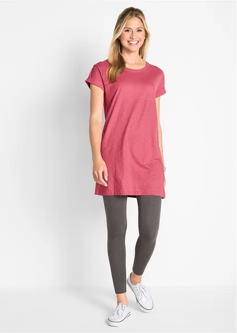 Boxy, lang topp med korte ermer, bonprix