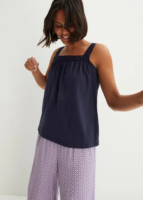 Ledig topp av blonde med stropper, bonprix