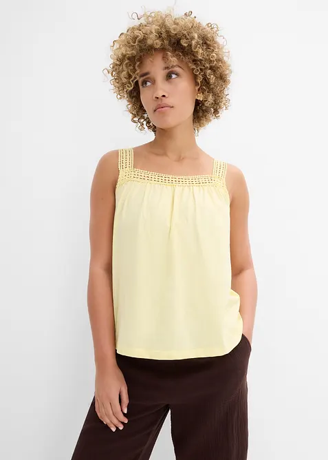 Ledig topp av blonde med stropper, bonprix