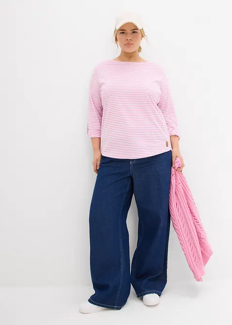 Langermet topp i 100% bomull, bonprix