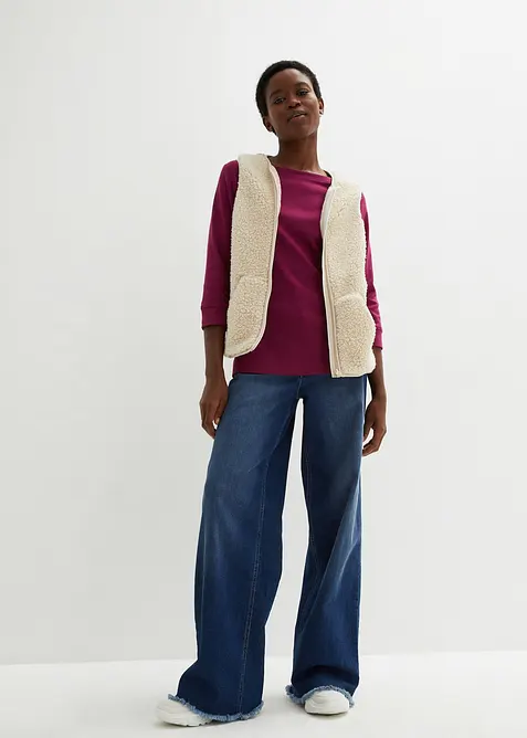 Langermet topp i 100% &oslash;kologisk bomull, bonprix