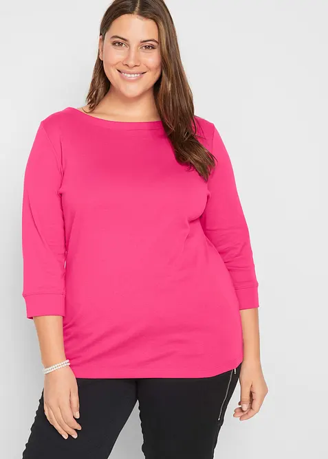 Langermet topp i 100% &oslash;kologisk bomull, bonprix