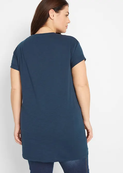 Boxy, lang topp med korte ermer, bonprix