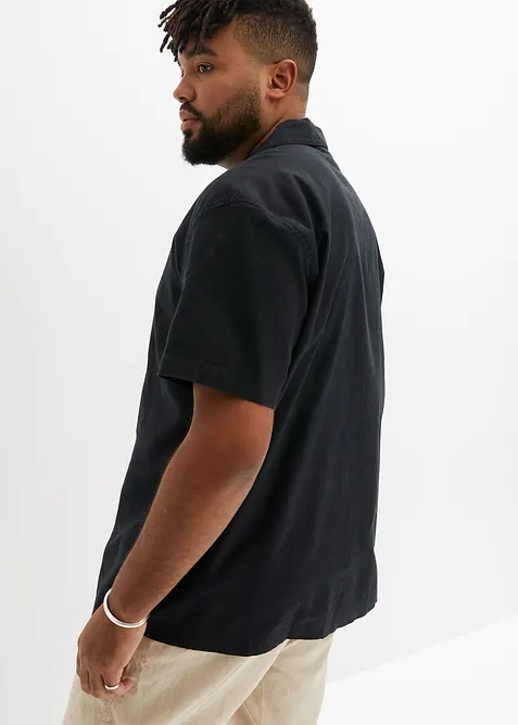 Kortermet skjorte av luftig linmiks, Loose Fit, bonprix