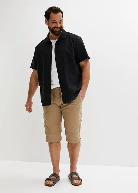 Kortermet skjorte av luftig linmiks, Loose Fit, bonprix