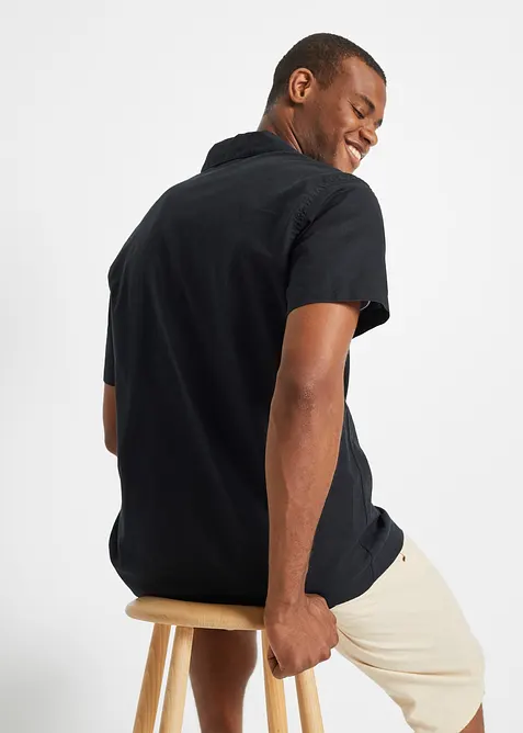 Kortermet skjorte av luftig linmiks, Loose Fit, bonprix