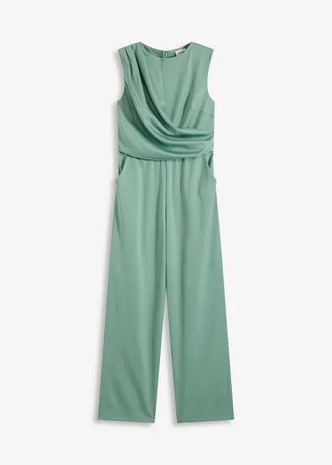 Jumpsuit i sateng med glans, bonprix