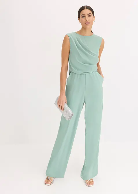 Jumpsuit i sateng med glans, bonprix