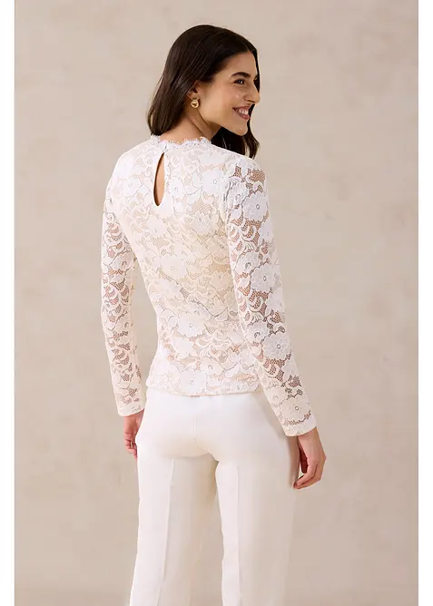 Langermet topp av blonde, bonprix