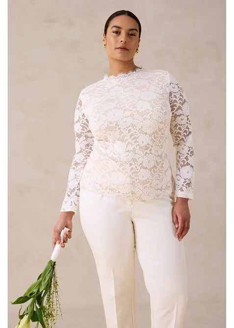 Langermet topp av blonde, bonprix