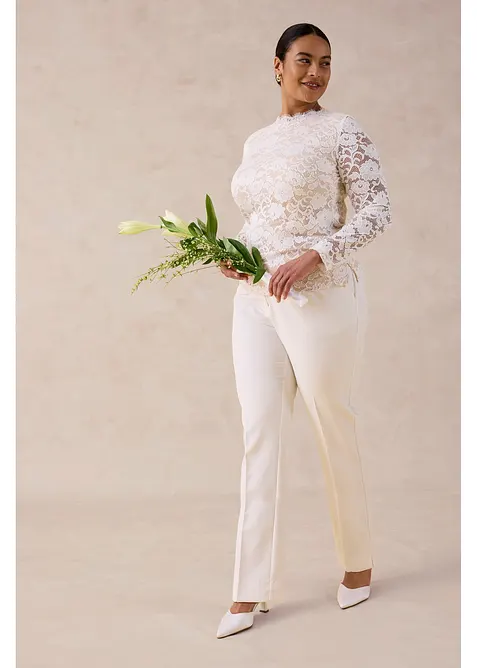 Langermet topp av blonde, bonprix