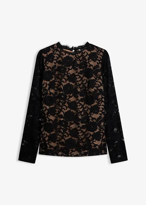 Langermet topp av blonde, bonprix