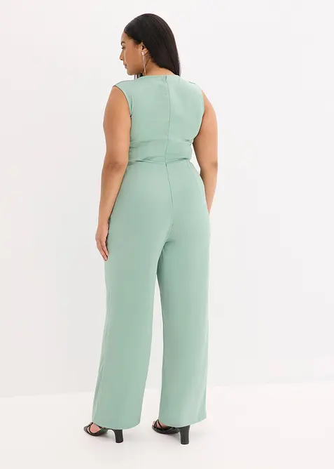 Jumpsuit i sateng med glans, bonprix