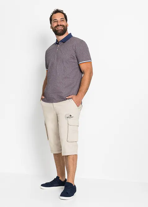 Kortermet jersey-poloskjorte i 100% &oslash;kologisk bomull, bonprix