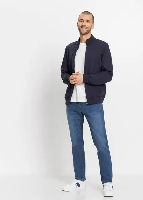 Regular fit-pull on-jeans i lett denim med stretch og komfortlinning, Straight, bonprix
