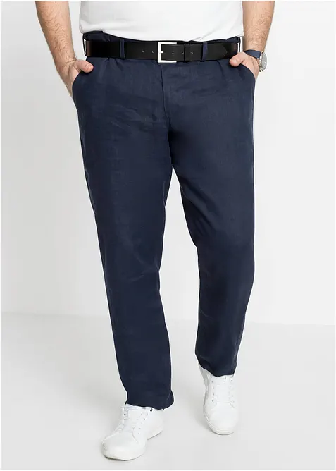 Regular Fit chinos av 100% lin, Straight, bonprix