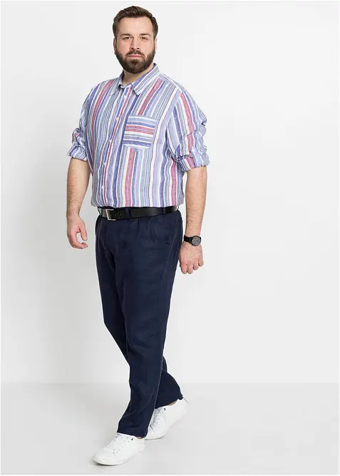Regular Fit chinos av 100% lin, Straight, bonprix