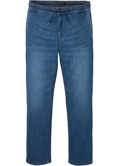 Regular fit-pull on-jeans i lett denim med stretch og komfortlinning, Straight, bonprix