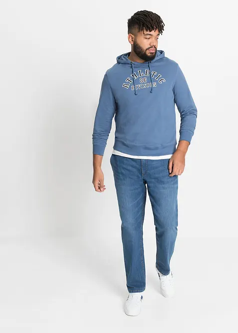 Regular fit-pull on-jeans i lett denim med stretchlinning, Straight, bonprix