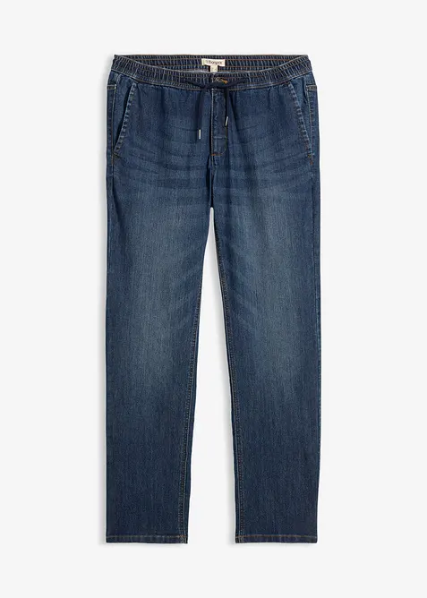 Regular Fit-pull on-jeans i lett materiale med stretch og komfortlinning, Straight, bonprix