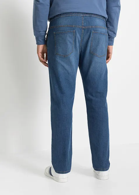 Regular fit-pull on-jeans i lett denim med stretchlinning, Straight, bonprix