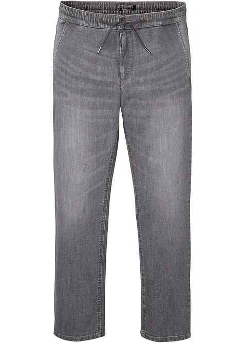 Regular fit-pull on-jeans i lett denim med stretchlinning, Straight, bonprix