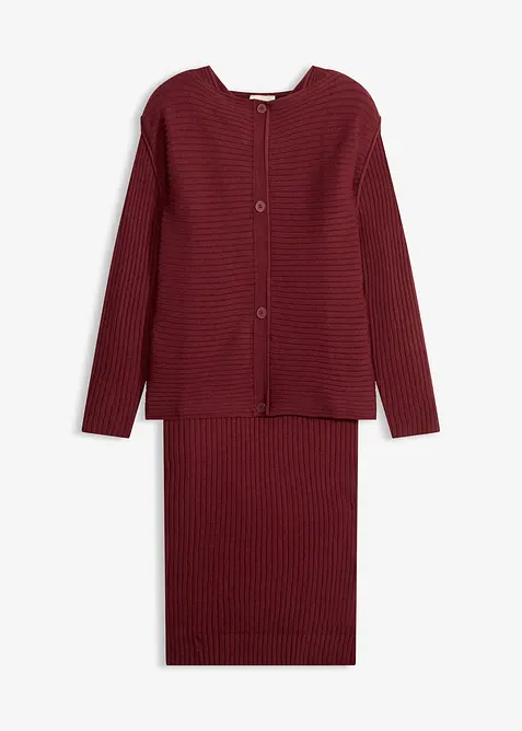 Strikket kjole og vest (2-delt sett), bonprix