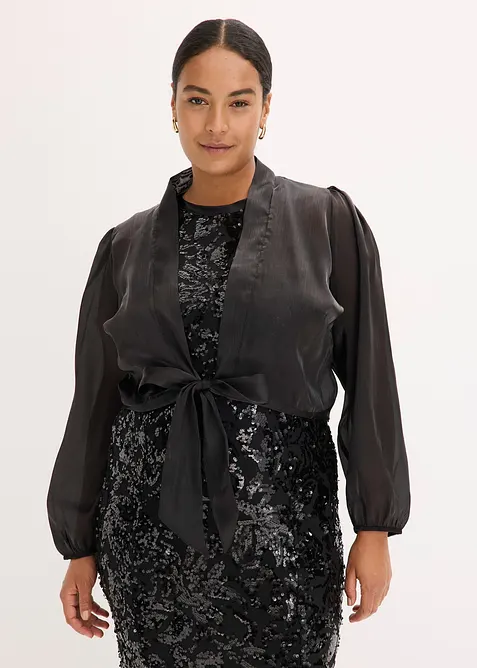 Bolero i lett tyll med knyting, bonprix