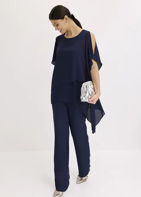 Bluse i lag p&aring; lag-stil med snipper i falden, bonprix